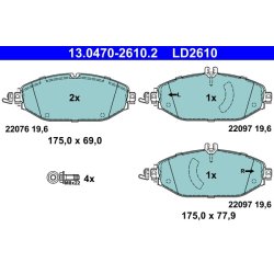 Brake Pad Set ATE 13.0470-2610.2 OE Ref 0004209300