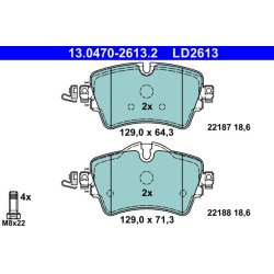 Plaquettes de frein ATE 13.0470-2613.2 pour BMW, MINI 2, X2, MINI