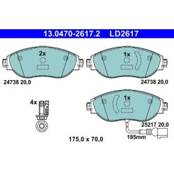 Brake Pad Set ATE 13.0470-2617.2 OE Ref 5Q0698151K