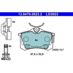 Jeu de plaquettes de frein ATE 13.0470-2623.2 pour CITROEN, DS, VAUXHALL et plus encore...