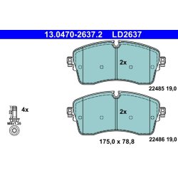 Jeu de plaquettes de frein ATE 13.0470-2637.2 pour LAND ROVER OE LR091568
