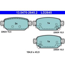 Plaquettes de frein ATE 13.0470-2645.2 pour MAZDA 3, CX-3 OE D2Y1-26-43Z