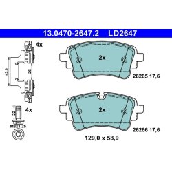 Brake Pad Set ATE 13.0470-2647.2 OE Ref 8W0698451AK