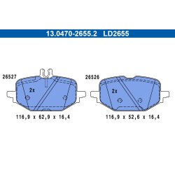 Plaquettes de frein ATE 13.0470-2655.2 pour Mercedes Classe C, CLE et Classe E
