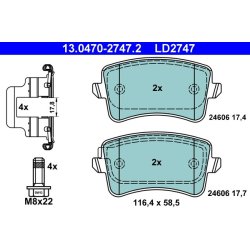 Brake Pad Set ATE 13.0470-2747.2 OE Ref 8K0698451B