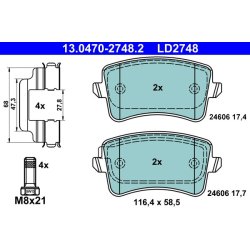 Brake Pad Set ATE 13.0470-2748.2 OE Ref 8K0698451