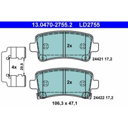 Brake Pad Set ATE 13.0470-2755.2 OE Ref 542125