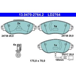 Brake Pad Set ATE 13.0470-2764.2 OE Ref 3C0698151F