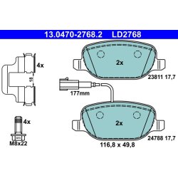 Jeu de plaquettes de frein ATE 13.0470-2768.2 pour ALFA ROMEO GIULIETTA OE 71770096