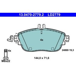 Brake Pad Set ATE 13.0470-2779.2 OE Ref 0064208520