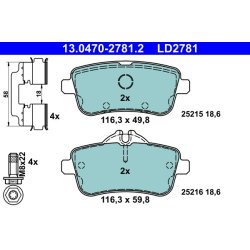 Plaquettes de frein ATE 13.0470-2781.2 pour Mercedes GLE et Classe M