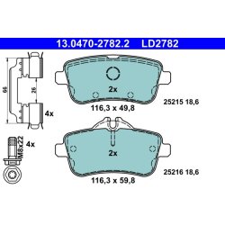 Brake Pad Set ATE 13.0470-2782.2 OE Ref 0074207720
