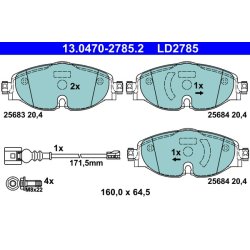 Brake Pad Set ATE 13.0470-2785.2 OE Ref 8V0698151B