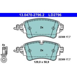 Brake Pad Set ATE 13.0470-2796.2 OE Ref 8W0698451G