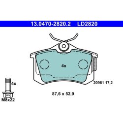 Brake Pad Set ATE 13.0470-2820.2 OE Ref 425467