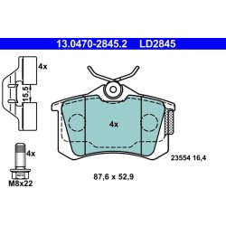 Plaquettes de frein ATE 13.0470-2845.2 pour RENAULT, référence d'origine 440600364R