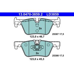 Brake Pad Set ATE 13.0470-3859.2 OE Ref 34216850569