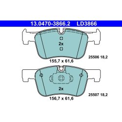 Brake Pad Set ATE 13.0470-3866.2 OE Ref 34116874331