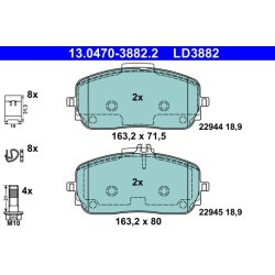 Brake Pad Set ATE 13.0470-3882.2 OE Ref 0004209902