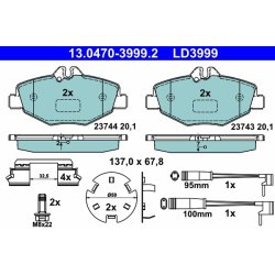 Brake Pad Set ATE 13.0470-3999.2 OE Ref 0044208720