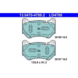 Jeu de plaquettes de frein ATE 13.0470-4700.2 pour AUDI Q5 OE 80A698151B