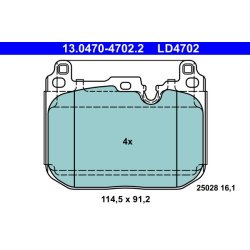 Brake Pad Set ATE 13.0470-4702.2 OE Ref 34106889266