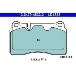 Brake Pad Set ATE 13.0470-4833.2 OE Ref 8J0698151M
