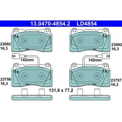 Jeu de plaquettes de frein ATE 13.0470-4854.2 pour ALFA ROMEO GIULIETTA OE 77365490