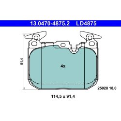 Brake Pad Set ATE 13.0470-4875.2 OE Ref 34106799805