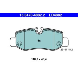 Brake Pad Set ATE 13.0470-4882.2 OE Ref 4474200120