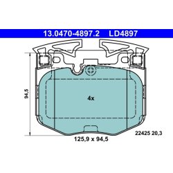 Brake Pad Set ATE 13.0470-4897.2 OE Ref 34116888457