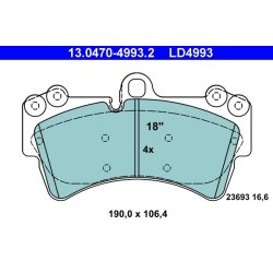 Brake Pad Set ATE 13.0470-4993.2 OE Ref 95535193910