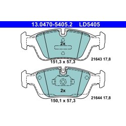 Brake Pad Set ATE 13.0470-5405.2 OE Ref 34111160532