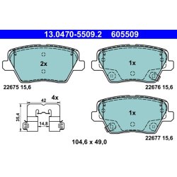 Brake Pad Set ATE 13.0470-5509.2 OE Ref 58302G4A30