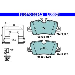 Brake Pad Set ATE 13.0470-5524.2 OE Ref 34208844393