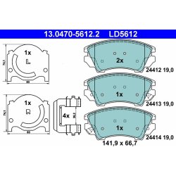 Brake Pad Set ATE 13.0470-5612.2 OE Ref 1605434