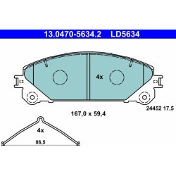 Brake Pad Set ATE 13.0470-5634.2 OE Ref 0446548150