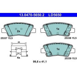 Plaquettes de frein ATE 13.0470-5650.2 pour HYUNDAI, KIA, SSANGYONG