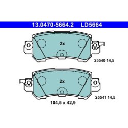 Plaquettes de frein ATE 13.0470-5664.2 pour MAZDA CX-3, CX-5 OE K0Y1-26-48Z