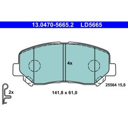 Brake Pad Set ATE 13.0470-5665.2 OE Ref K0Y13328Z