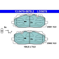 Brake Pad Set ATE 13.0470-5678.2 OE Ref 4K0698151C