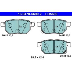 Jeu de plaquettes de frein ATE 13.0470-5690.2 pour LEXUS, SUBARU, TOYOTA