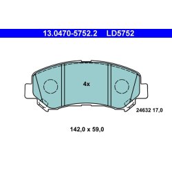 Brake Pad Set ATE 13.0470-5752.2 OE Ref D1060JD00J