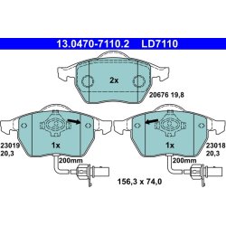 Brake Pad Set ATE 13.0470-7110.2 OE Ref 4B0698151N