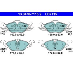 Jeu de plaquettes de frein ATE 13.0470-7115.2 pour VAUXHALL OE 9195144