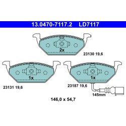 Brake Pad Set ATE 13.0470-7117.2 OE Ref 1K0698151F