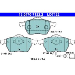 Brake Pad Set ATE 13.0470-7122.2 OE Ref 8N0698151A