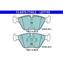 Brake Pad Set ATE 13.0470-7155.2 OE Ref 34116779652