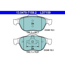 Plaquettes de frein ATE 13.0470-7159.2 pour RENAULT, ESPACE, LAGUNA, VEL