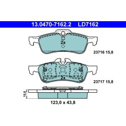 Jeu de plaquettes de frein ATE 13.0470-7162.2 pour MINI MINI OE 34216770252